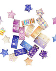 Galaxy Washi Tape Set Purple Stars Decorative Tapes Silver Gold Foil Masking for Arts, DIY Crafts, Journal Supplies, Planners, Scrapbook, Gift Wrapping (Purple Night 12 Rolls)