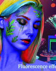 12 Pcs Glow in the Dark Face Body Paint, UV Black Light Glow Makeup Kit for Kids Adult, Non-Toxic Fluorescent Face Paints Crayons for Birthday Party Halloween Masquerade Makeup