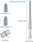 Ring Sizer Measuring Tool, Aluminum Ring Mandrel, 27 Pcs Premium Metal Ring Measurement Tool, Mens Womens Finger Gauge, 4 Sizes Ring Stick, 4 Pcs Polishing Cloth, US Ring Sizing Kit, by