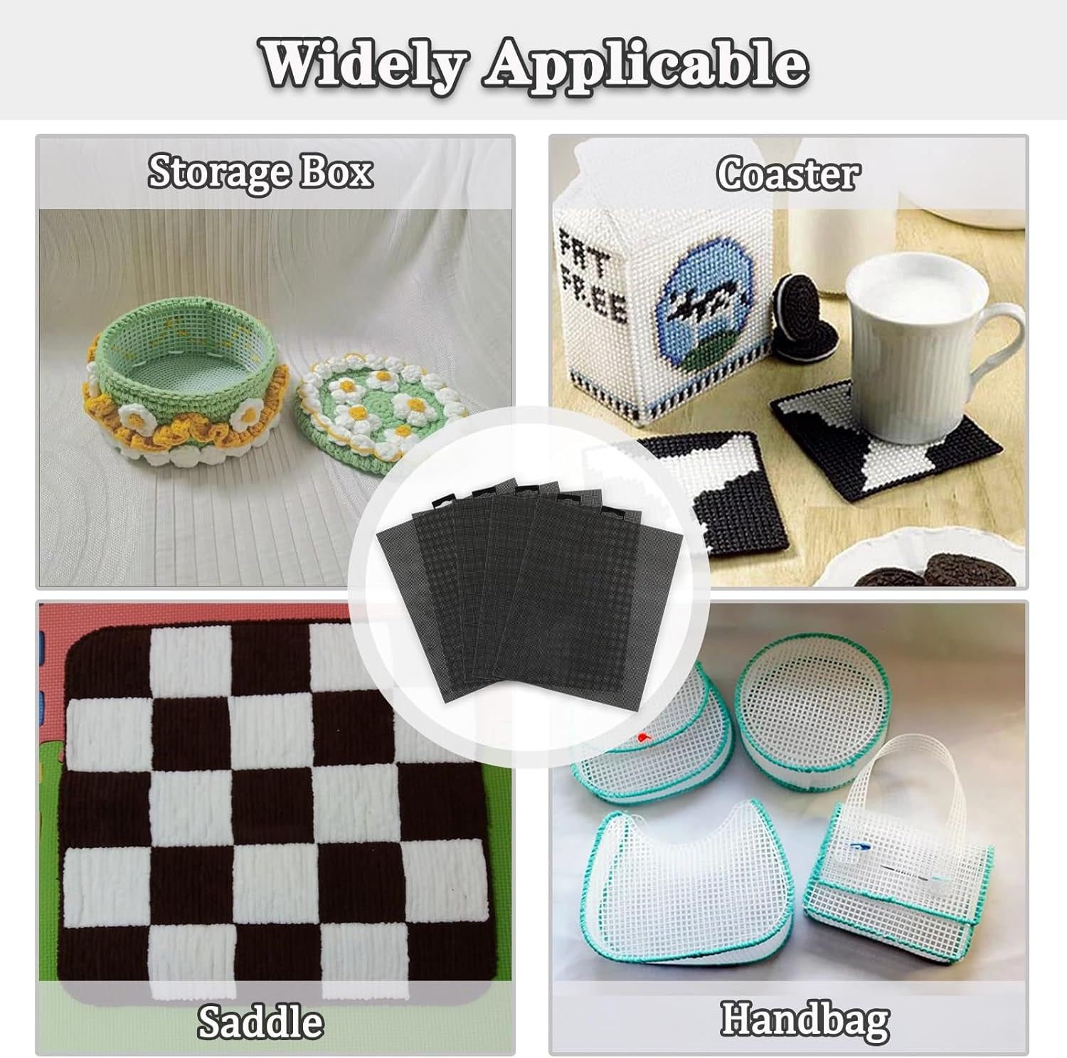 Plastic Mesh , 5 Pieces 7 Count Mesh  for Embroidery Making Cross Stitch Aida Mesh Screen for DIY Crafts, Acrylic Yarn Crafting Knit Crochet Projects (10.2 X 13.2 Inch)