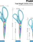 Craft Scissors, All Purpose Sharp Titanium Blade Shears, Comfortable Grips, School Scissors Set of 3 Pack, Ideal for Office, Home, Sewing, Fabric, Kitchen, Arts and DIY Supplies, 9.3"/8.5"/5.6", Blue
