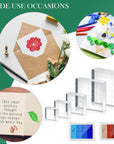 22 Pieces Acrylic Stamp Blocks Tools Set Include 6 Stamp Blocks Acrylic Stamping Clear Block, 4 Transparent Silicone Clear Stamps Seal, 12 Craft Ink Pad Stamp Pad for Scrapbooking Card Making