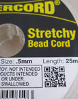 82 Feet Powercord Stretch Elastic Cord 0.5Mm for Jewelry Making