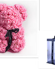 Valentine's Day Gift Rose Bear Eternal Flower Rose Teddy Bear PE Foam Bear 25cm Valentines Day