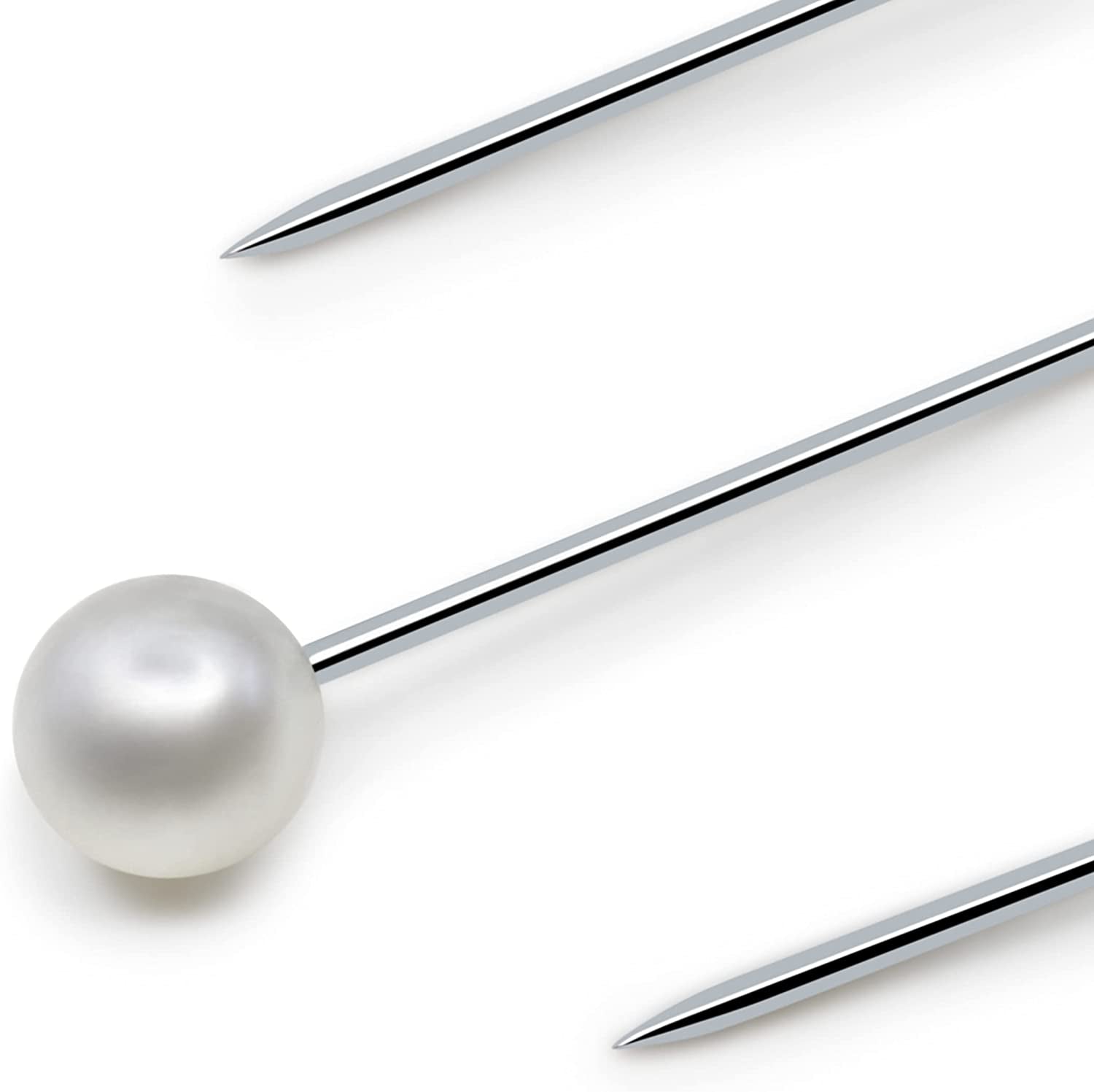 Petite Pearlized Size 12 3/4In White Pearl Heads Pins-Straight