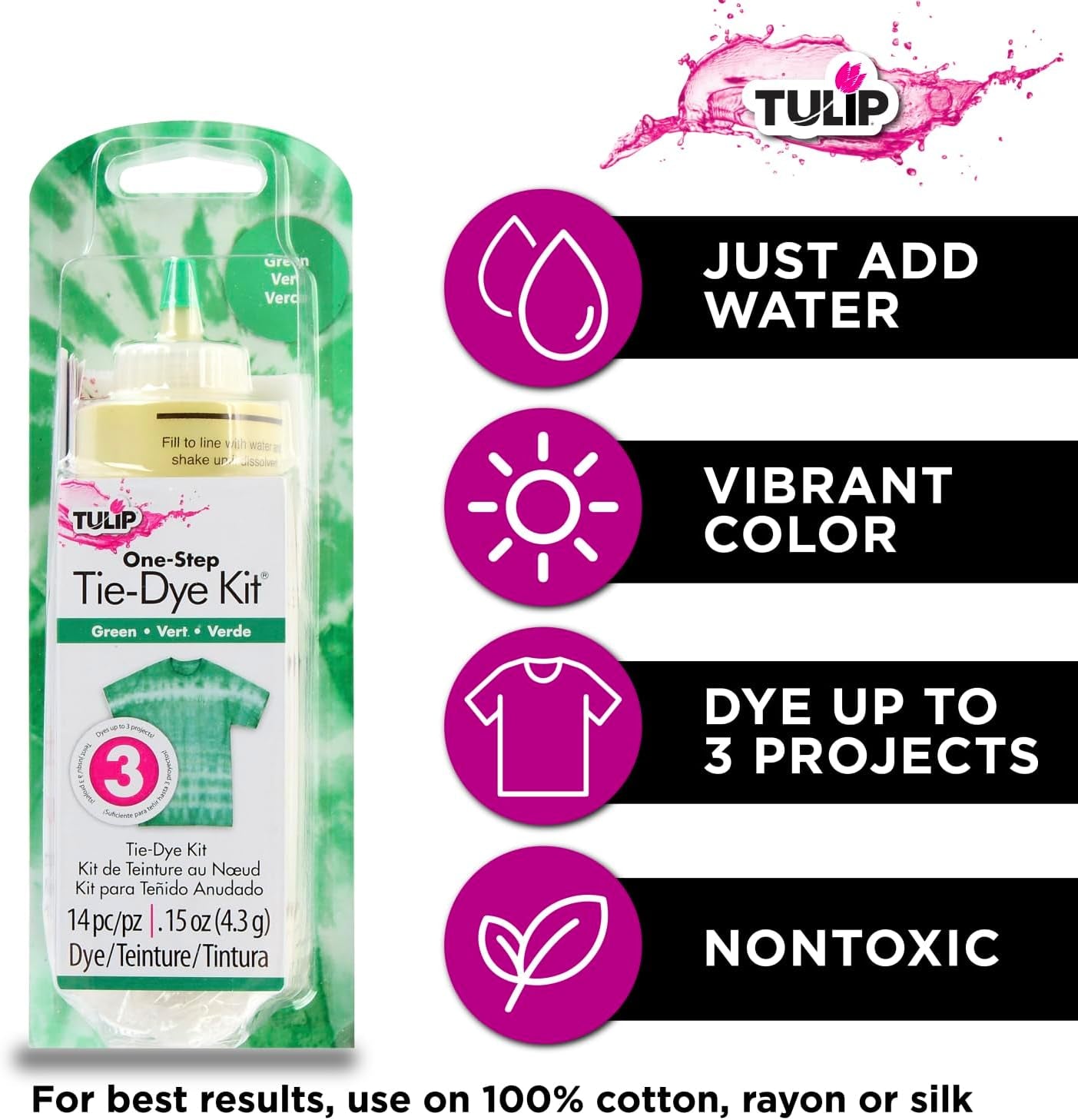 One-Step Tie-Dye Kit  Fabric Dye Open Stock 21546 Fdy Opstk Green 3/36, as Detailed