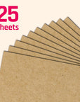 25 Sheets, Brown Kraft Cardstock, 200 GSM (75 Lb. Cover), 8.5 X 11 Inches