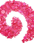 650Pcs Assorted Buttons Bulk for Crafts Buttons for Art, DIY Crafts, Christmas Decoration (Rose Red)
