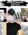 Black Paint Pens, 6 Pack 0.7Mm Acrylic Black Permanent Marker ,White Paint Pens for Rock Painting, Stone,Wood, Plastic, Ceramic, Glass, Metal Canvas, Paper, Water-Based Extra Fine Point