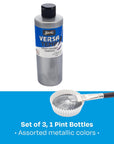 - 1440731 Versatemp Heavy-Body Metallic Tempera Paint, 1 Pint, Assorted Colors, Set of 3