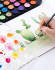 10Pcs Natural Watercolor Paint Brush Set Professional for Watercolor Acrylic Ink Gouache Tempera Blue Color