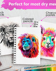 5.5X8.5” Premium Sketch Book Set, Pack of 3 (300 Sheets), 68Lb (100Gsm), Spiral Bound, Acid-Free Drawing Paper, Perfect for Most Dry Media