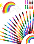 30 Pcs Stackable Crayons, Stacking Crayons Bulk, Rainbow Party Favors Mini Crayon Packs, Kids Colorful Buildable Crayon for Children Toddlers Drawing Gifts School Office Supplies, 12 Colors (30)