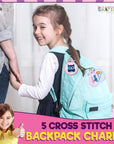 Cross Stitch Kits for Beginners. 5 Stamped Cross Stitch Kits for Kids.Needlepoint Kits for Beginners. Embroidery Kit for Kids. Crossstitch Kit for Beginners. Girls Cross Stitch Kit Backpack Charms