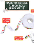 , Back to School Ribbon for Crafts - 10 Yard | School Themed Ribbon for Back to School Decorations | Teacher Ribbon for Crafts | Pencil Ribbon, Apples Ribbon for First Day of School Decorations
