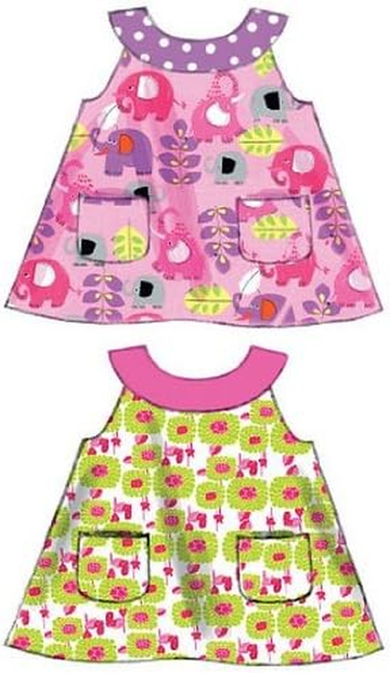 Mccall Pattern Company M6912 Infants Reversible Top Dresses Bloomers and Pants, Size YA5