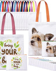 30 Pack Sublimation Blanks Tote Bags, Reusable Grocery Bags DIY Heat Transfer Canvas Tote Bags Cosmetic Makeup Bags Shopping Bags with Customized Color for DIY, Advertising, Christmas Craft