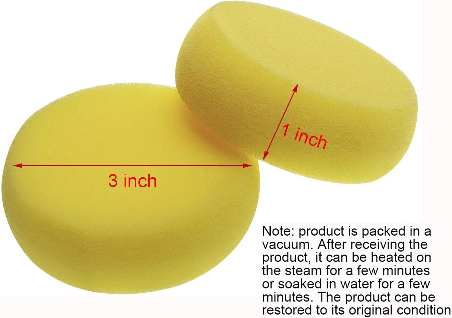 round Sponges 6Pcs 3Inch Yellow Painting Sponges Synthetic Artist Sponges Watercolors Sponges for Art & Craft Pottery Clay Cleaning Ceramics Wall (Round Painting Sponges)