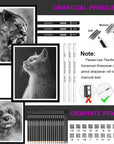 70 Pcs Drawing Set Sketching Kit - Sketch Pencils Art Supplies for Adults Artists Kids with 3-Color Sketchbook,Graphite,Pastel,Charcoal Pencils,Blending Tools