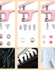 Plastic and Metal Snap Buttons with Snaps Pliers Set,300 Sets Plastic and Metal Snap Buttons for Sewing and Crafting (Pink)