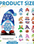 24 Pcs Magnetic Diamond Painting Interchangeable Gnome Stand Decor DIY Holiday Seasonal Tiered Tray Decoration with Magnet Pieces Detachable Fall Desk Decorations for Office Home