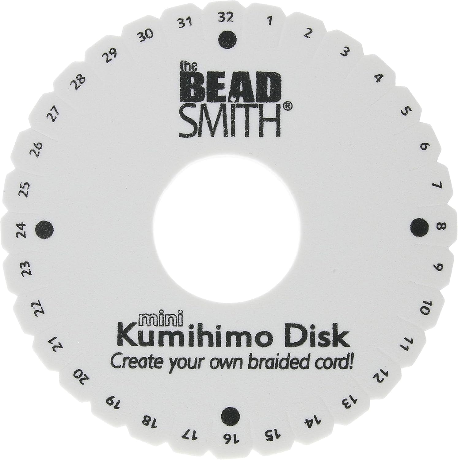 round Kumihimo Disk, 4.25 Inch Diameter, 3/8” Thick Dense Foam, Jewelry Tools for Braiding, 1 Disks