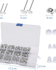 2600 Pieces Earring Posts and Backs Earring Studs for Jewelry Making Butterfly Earring Backs and Rubber Earring Backs with Box (6Mm, 8Mm) Earring Stud Blanks Earring Making Kit