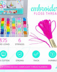 Embroidery Floss Friendship Bracelet String Kit - 276Pcs Thread and Accessories - Colors Are Labeled with Std Codes - Perfect Thread for Cross Stitch - Supplies