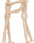 2 Pack 12 Inches Tall Wooden Mannequin Artist Manikin with Stand - Great for Drawing or Desktop Decor (Men and Women/Dad and Mom )