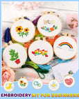 10 PCS Cross Stitch Kits for Beginners, Embroidery Beginner Kits for Kids 7-13, Include Instructions, Cross Stitch Kits with Pattern, Needlepoint Kits for Embroidery Projects