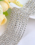 11 Yards 2Mm Silver Crystal Rhinestone Close Chain Single Row Trimming Claw Chain Jewelry Crafts DIY (Silver)