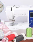 63 Brother Colors Polyester Embroidery Machine Thread Kit 40 Weight for Brother Babylock Janome Singer Pfaff Husqvarna Bernina Embroidery and Sewing Machines 550Y