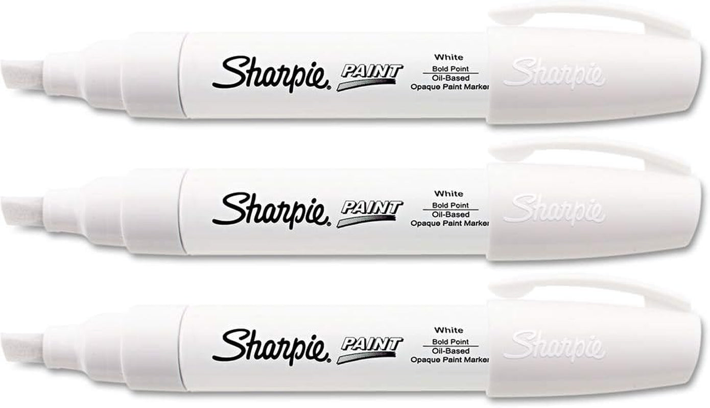 Oil Based Paint Marker, Bold Point, White, 3/Pack