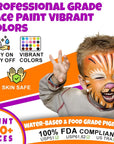 Face Painting Kit for Kids - 20 Colors Water Based Non Toxic Face Paint Kit, Professional Face Paint for Kids with Stencils & Brushes - Parties, Birthdays, Halloween Face Body Makeup Kit