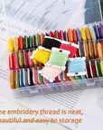 Embroidery Floss Organizer Box Tools - Bobbin Winder, 1 Removable 36 Compartments with 120 Floss Bobbins and Stickers for Craft DIY Cross Stitch Thread Sewing Bead Jewelry Diamonds Storage