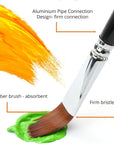 Artist Paint Brushes Set of 12 - Paint Brushes for Acrylic Painting, No Shedding Flat Fan Acrylic Paint Brushes, Face Watercolor Nail Oil Paint Brushes with Aluminum Ferrule & Wooden Handle