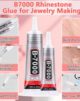 2Pcs B7000 Rhinestones Jewelry Glue Clear Adhesive Elastic Bracelet Glue with Precision Tip for Fabric Face Gem Crafts Jewelry Making Clothes Elastic String Metal Stone Wood Glass