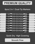 Dual Tip White Paint Pens White Acrylic Markers for Rock Painting,Ceramic,Glass,Wood,White Acrylic Paint Markers 8Pcs (White-8 Pack)