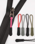Durable Cord Zipper Pulls Pull Tab Zipper Replacement for Purses,Backpacks, Luggage, Clothing(Black Red,10 Pack)