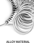 Ring Sizer Measuring Tool Kit, 27 PCS Stainless Steel Measuring Ring Tool, US Ring Size 0-13 with Half Size, 2 PCS Reusable Finger Size Tape with Magnified Glass 1-17 USA Rings Size