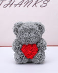 Valentine's Day Gift Rose Bear Eternal Flower Rose Teddy Bear PE Foam Bear 25cm Valentines Day