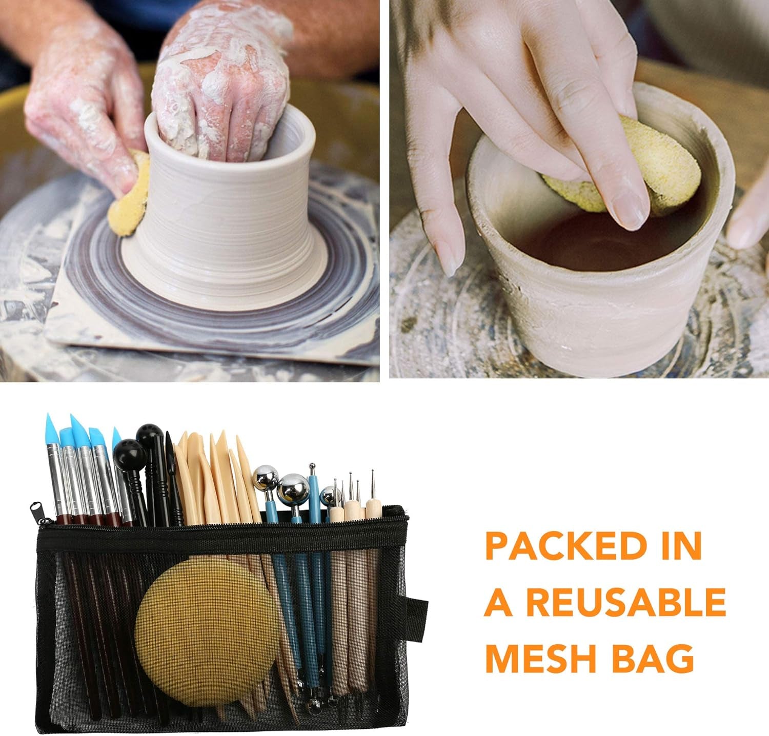 Polymer Clay Tools, 30PC Modeling Clay Tools, Ceramics Clay Sculpting Kit, Air Dry Clay Tool Set, Baking, Carving, Drawing, Dotting, Molding, Painting