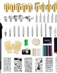 Wood Burning Kit,80Pcs Professional Wood Burning Tool for Pyrography Leather Embossing Carving Soldering, Adjustable Temperature Wood Burner Pen 392~842°F for Adults,Soldering Kit