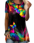 Crew Neck Casual Ethnic Style Vintage Print Short Sleeves T-shirt