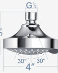 Shower Heads Handheld Spray High Pressure Adjustable Showerhead Top Spray Bath