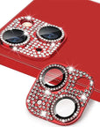 For iPhone 14 15 Pro Max Glitter Diamond Metal Lens Cover For iPhone 15 14 Plus 12 13 Mini 11 Pro Max Camera Lens Protector Film