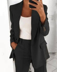Solid Color Blazer Long Sleeve