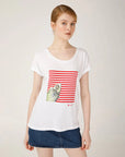 Biggdesign Pistachio Crew Neck Womens T-Shirt