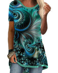 Crew Neck Casual Ethnic Style Vintage Print Short Sleeves T-shirt