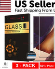 3 PACK - For Samsung Galaxy S21 PLUS ULTRA Tempered Glass Screen Protector Clear